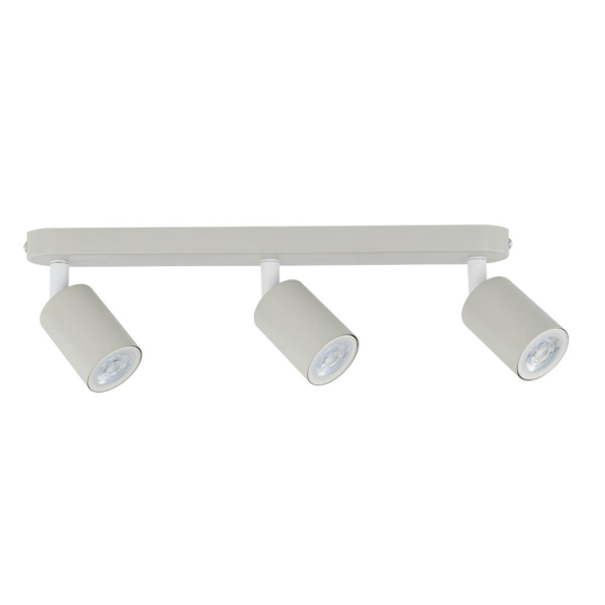 Plafoniera beige con 3 faretti cilindri orientabili cucina moderna